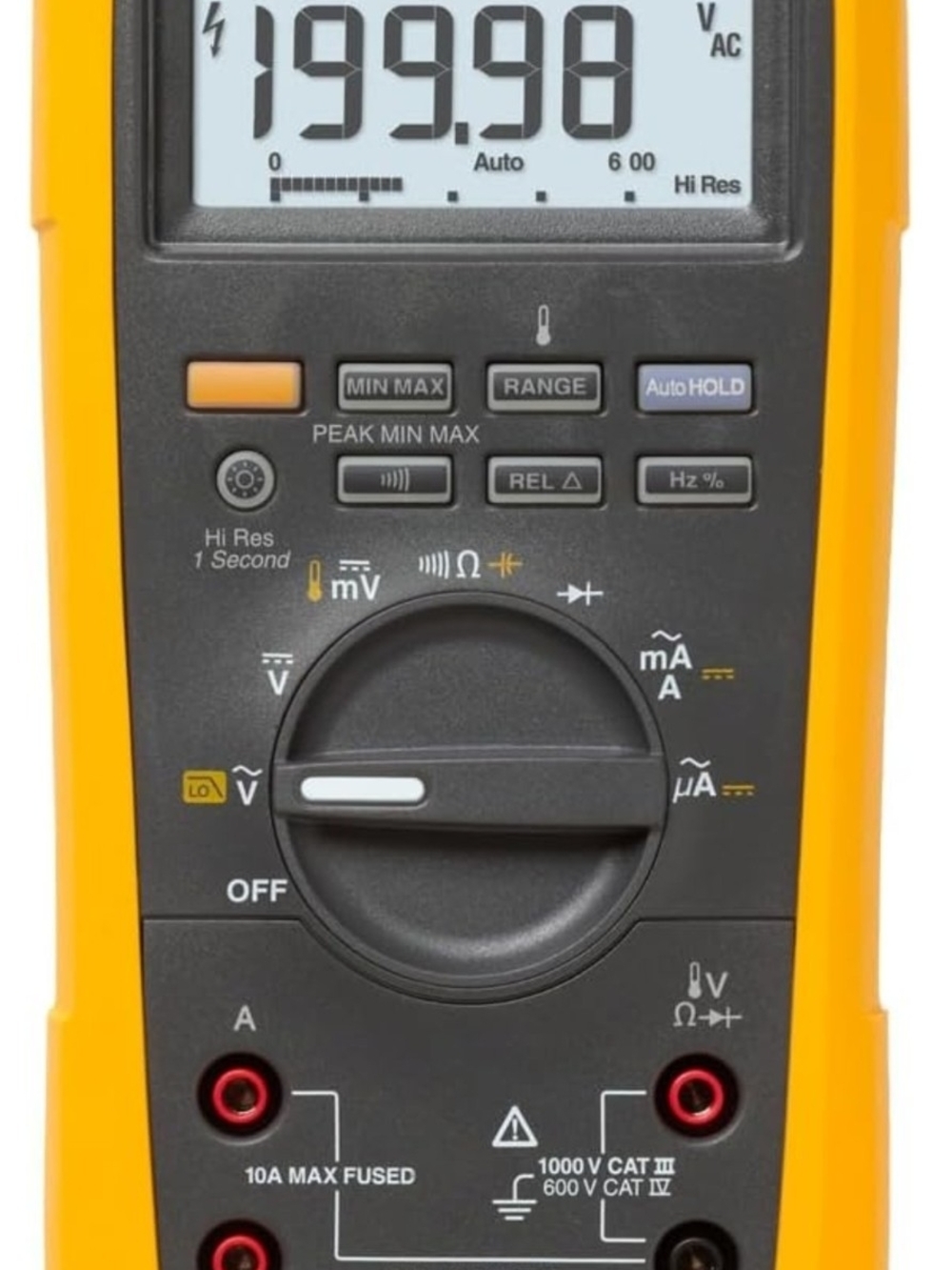 Handheld Digital Multimeter — Yellow and Black Portable Tester